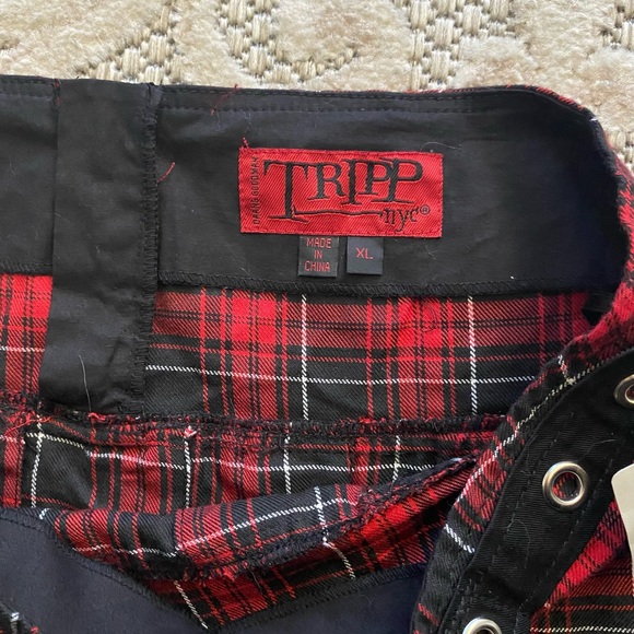 Tripp NYC | NWT’s cyber Y2K gothic grunge chain studded mini pleated skirt - Picture 4 of 7